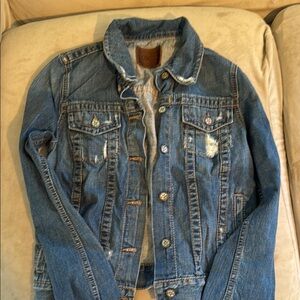 Big Star Blue Denim Jacket with Brown Accents